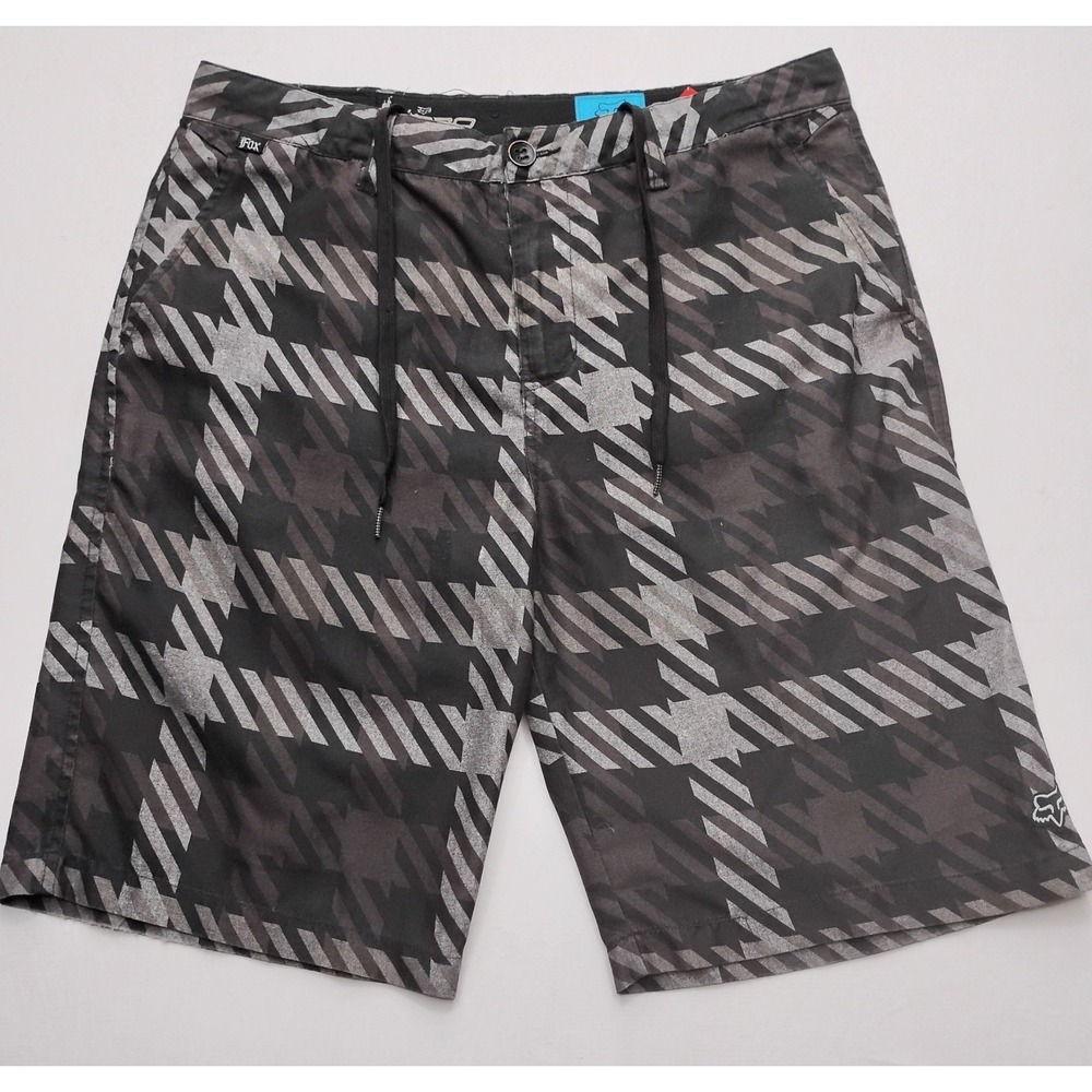 Fox Racing Men's Hydro Board Shorts Geometric Print Black Gray Brown Size 34